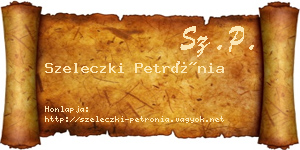 Szeleczki Petrónia névjegykártya